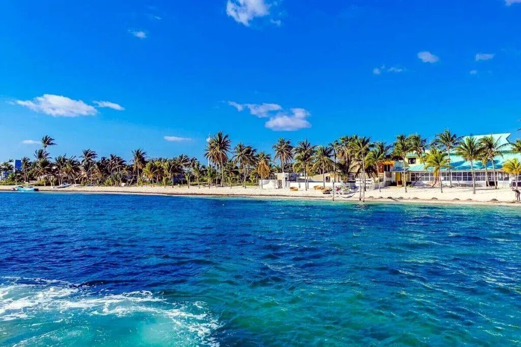 Isla Mujeres beachfront seen from the water